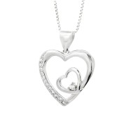 Double Heart Pendant with Sparkle Double Heart Pendant with Sparkle