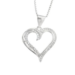 Heart-Shaped Sparkling Pendant