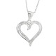 Heart-Shaped Sparkling Pendant – A Radiant Symbol of Love & Elegance Heart-shaped pendant with shimmering diamond accents along the inner edge, suspended from a delicate chain—adding sparkle and elegance to any look