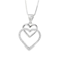 Double Heart Pendant with Sparkle Double Heart Pendant with Sparkle