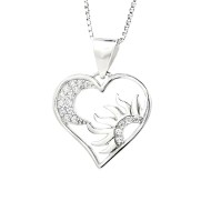Sun and Moon Heart Pendant Necklace Sun and Moon Heart Pendant Necklace