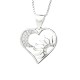 "Sun and Moon Heart Pendant Necklace – A Celestial Symbol of Balance & Harmony Sun and Moon Heart Pendant Necklace | Silver heart-shaped pendant featuring a crescent moon and radiant sun design, adorned with sparkling accents—symbolizing balance and harmony.