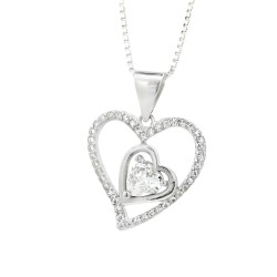 Interlocking Heart Pendant Necklace