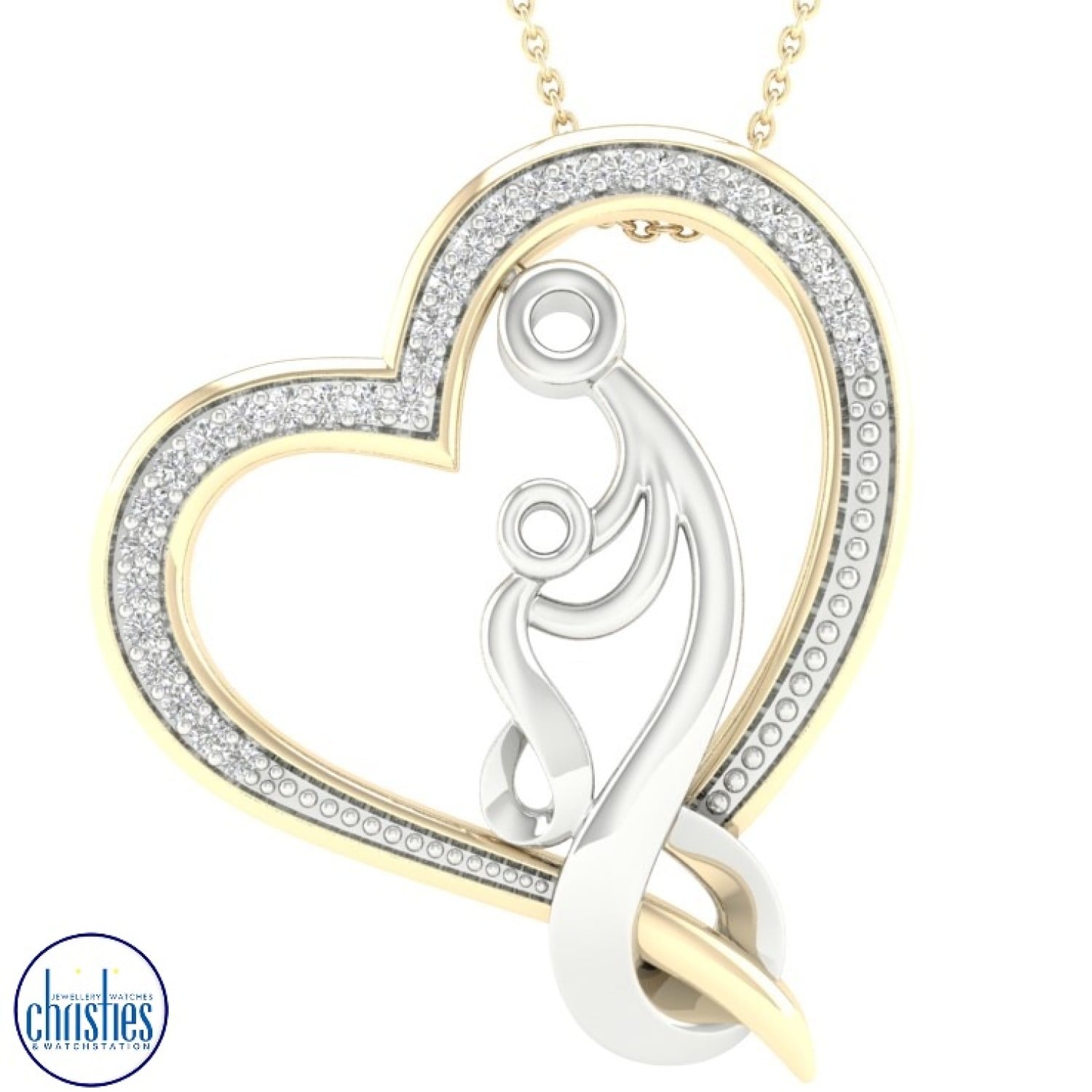 Christies Jewellery - 9ct Gold Diamond Set Mother-Child Pendant PH3851 diamond rings nz 9ct Gold Diamond Set Mother-Child Pendant PH3851 PH3851 diamond jewellery