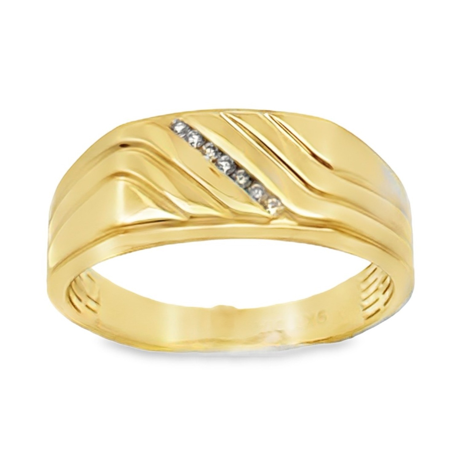 Men's 9ct Yellow Gold Diamond Ring R102122 - Christies Jewellery NZ
