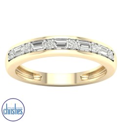 9ct Gold Band with 0.20ct Diamond Ring RA7955
