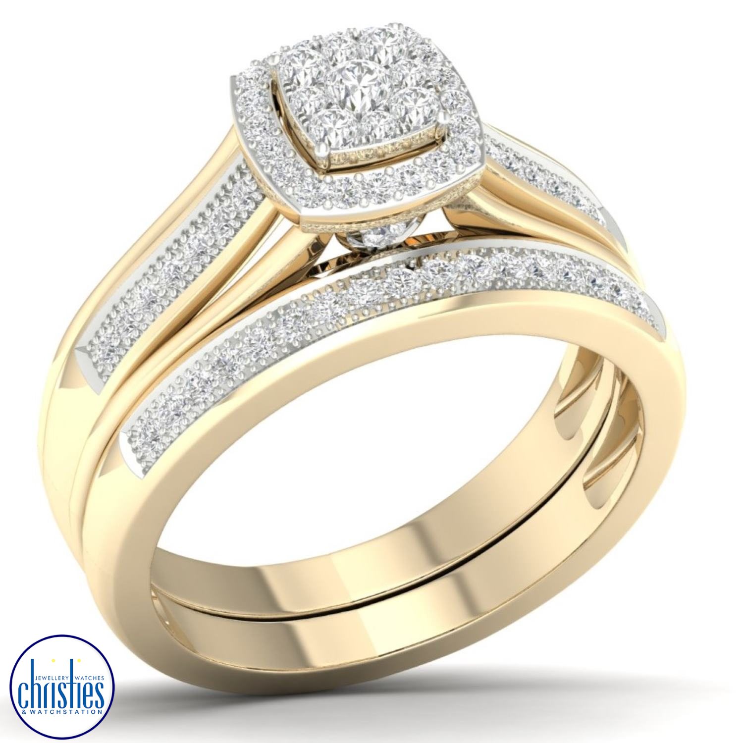 9ct Diamond Bridal Engagement Ring Set 0.35ct RB11796 Watches NZ