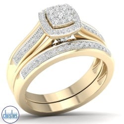 9ct Diamond Bridal Engagement Ring Set 0.35ct 