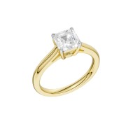 18ct Yellow Gold Asscher Cut 1ct Lab-Grown Diamond Ring | RS07764-LGD-18KY