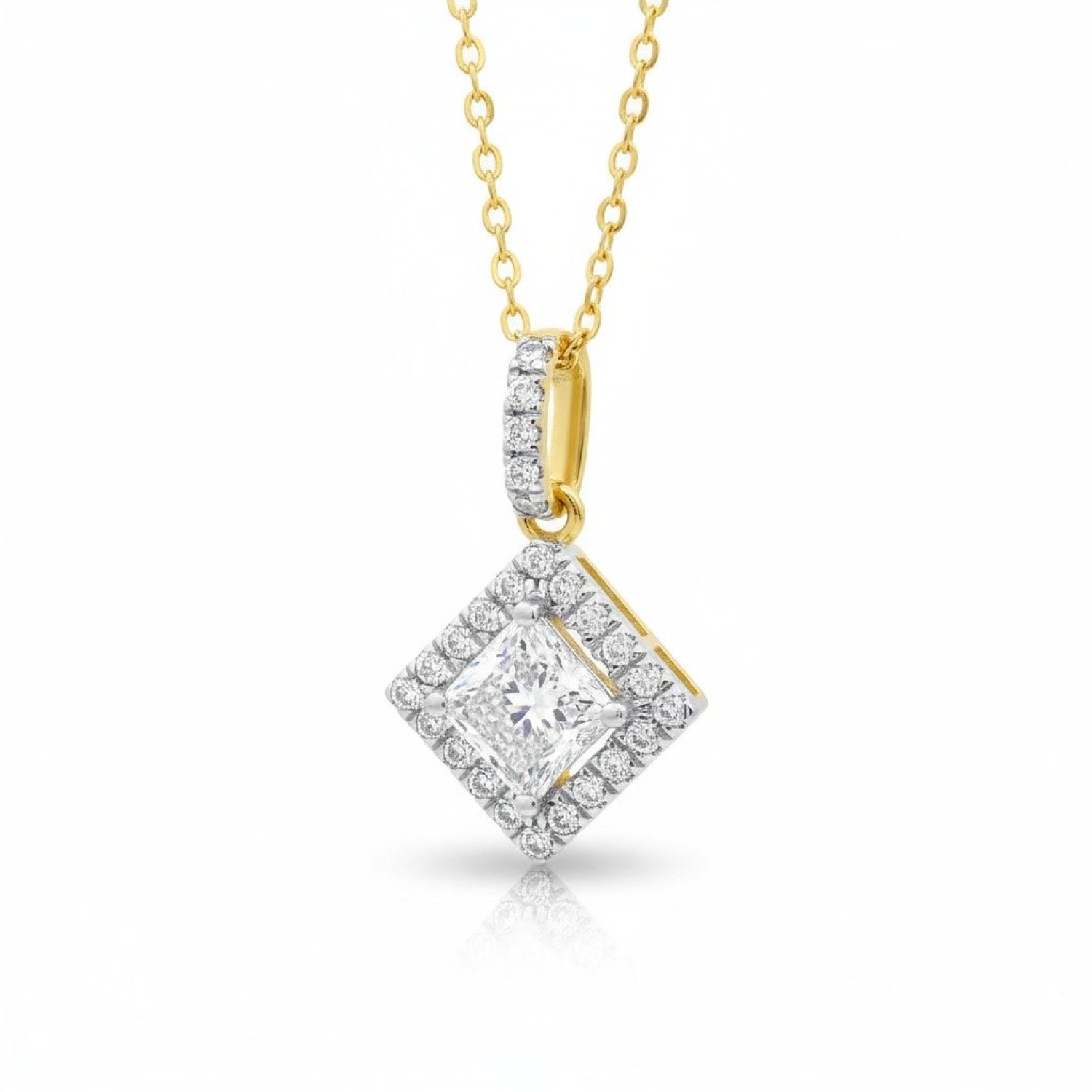 Radiant Halo Pendant – 0.75ct Lab Diamonds, 9ct Yellow Gold | PF23837 – Christies Jewellery NZ- Christies Jewellery Online and Auckland - Free Delivery - Afterpay and Zip the easy way to pay Radiant Halo Pendant – 0.75ct Lab-Grown Diamonds, 9ct Yellow Gold | PF23837 – Christies Jewellery NZ | Free Delivery | Afterpay & Zip Available