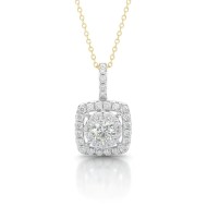 Radiant Halo Pendant – 1ct Lab Diamonds, 9ct Yellow Gold | PF20773