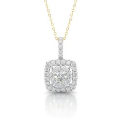 Radiant Halo Pendant – 1ct Lab Diamonds, 9ct Yellow Gold | PF20773