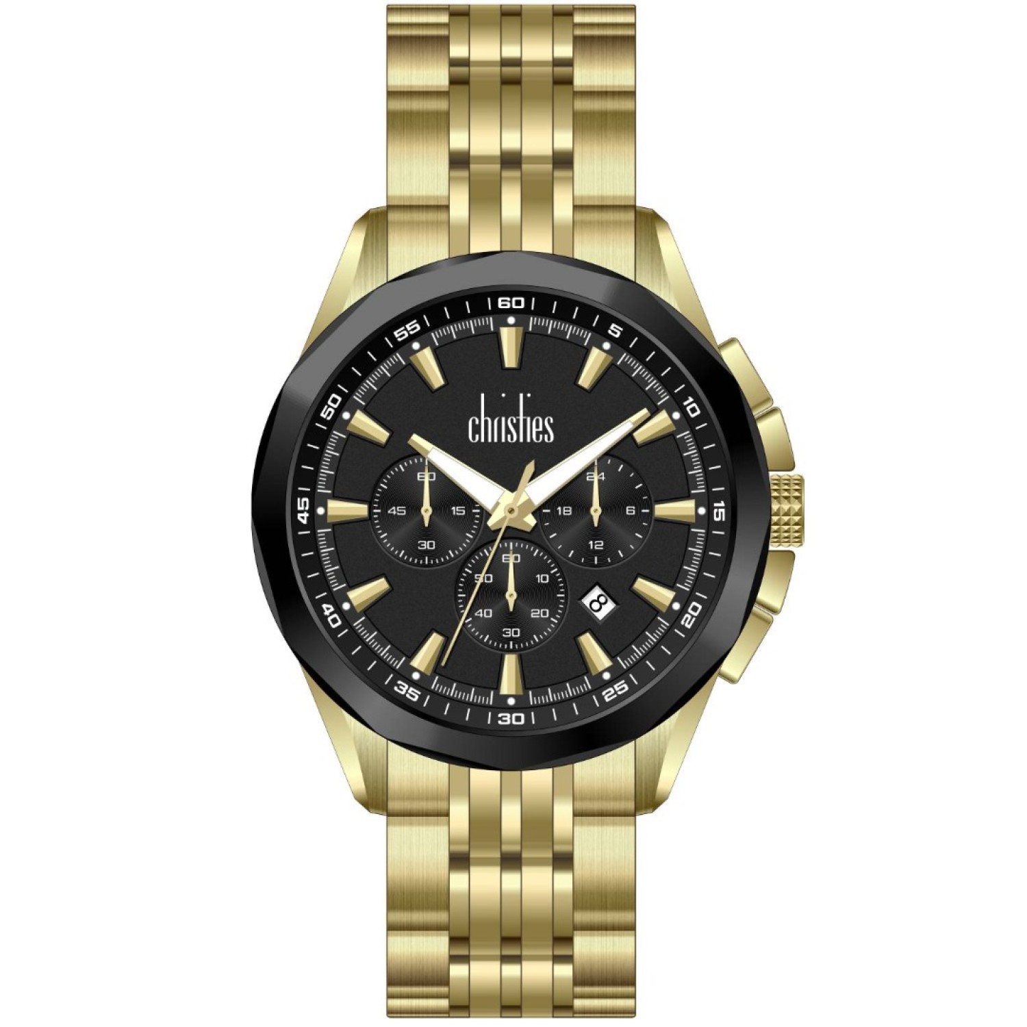Christies Jewellery - 30412 Christies Luxor Mens Gold Tone Black-Dial Watch 30412 Christies Luxor Mens Gold Tone Black-Dial Watch TM-VD54