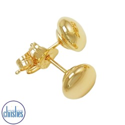 9ct Gold Flat Ball Stud Earrings
