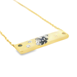 9CT Gold Diamond And Sapphire Bar Necklace | NT403620Y09SA1