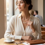 9ct Gold Baguette Diamond Curved Bar Necklace |NT407777Y09DI1 9ct Gold Baguette Diamond Curved Bar Necklace |NT407777Y09DI1