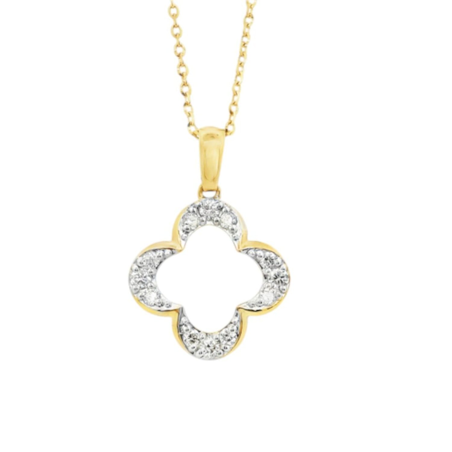 9ct Gold Diamond Clover Pendant |PF25061-LGD-9KY – Christies Jewellery NZ- Christies Jewellery Online and Auckland - Free Delivery - Afterpay and Zip the easy way to pay 9ct Gold Diamond Clover Pendant |PF25061-LGD-9KY by Christies Jewellery