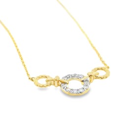  9ct Gold Eternal Circle Diamond Necklace | NT408759Y09DI1