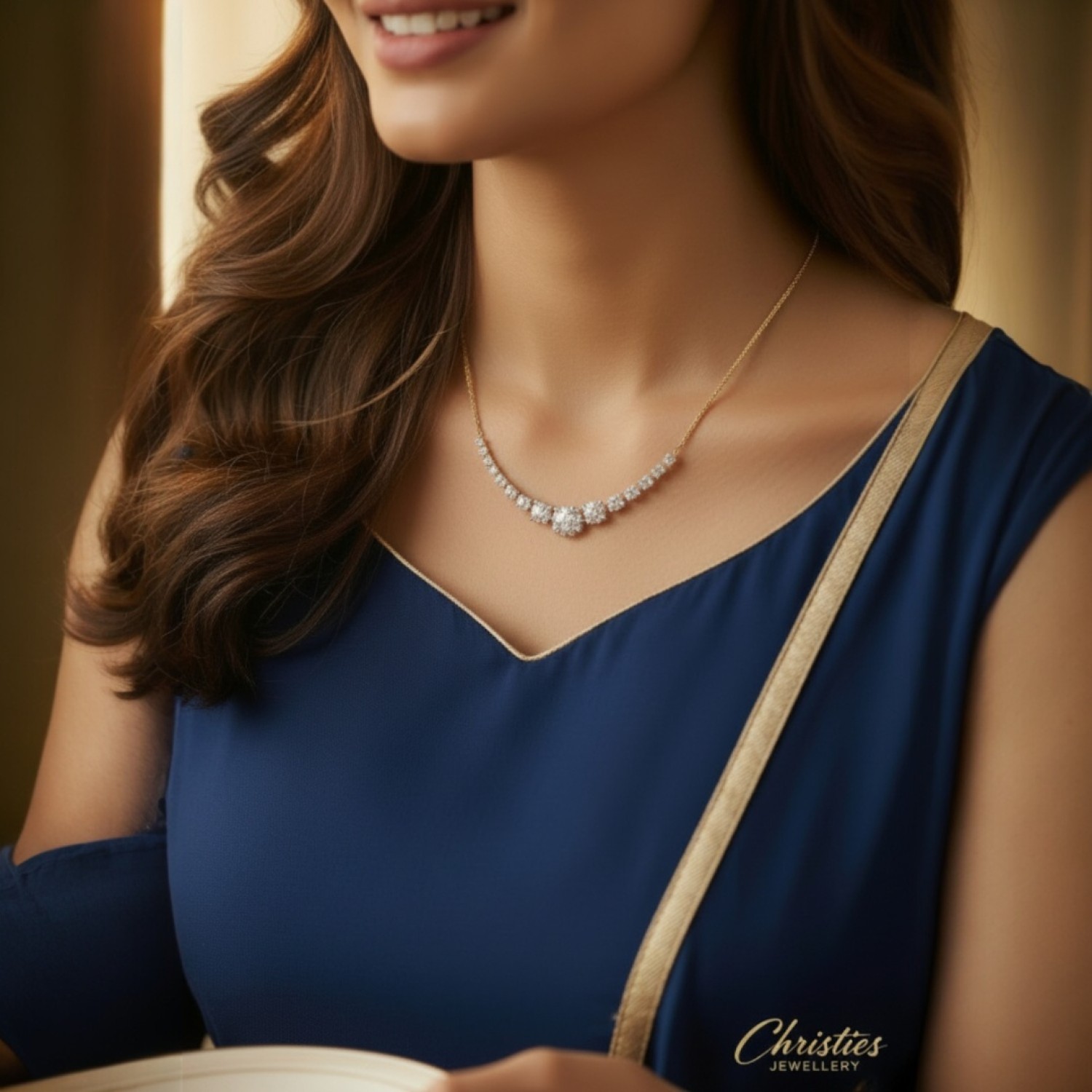 9ct Gold Diamond Necklace |NF00617-LGD-9KY by Christies Jewellery