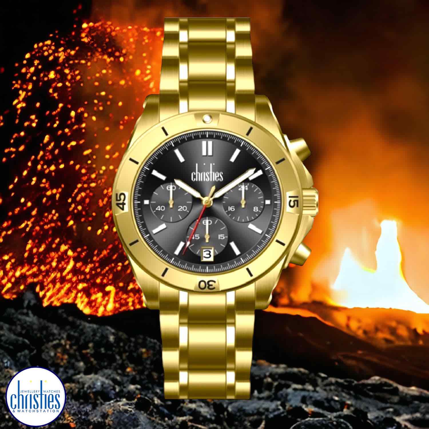 Christies Jewellery - Christies Obsidian Gold Chronograph Watch Christies Obsidian Gold Chronograph Watch. unique engagement rings nz Introducing the Blackwater Chronograph - a stunning timepiece that combines style and functionality.