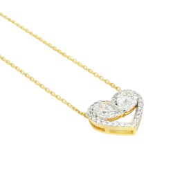 9ct Gold Diamond Heart Pendent |NK706522-LGD