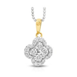 Floral Bloom Pendant – 0.33ct Lab-Grown Diamonds in 9ct Yellow Gold | PF23475