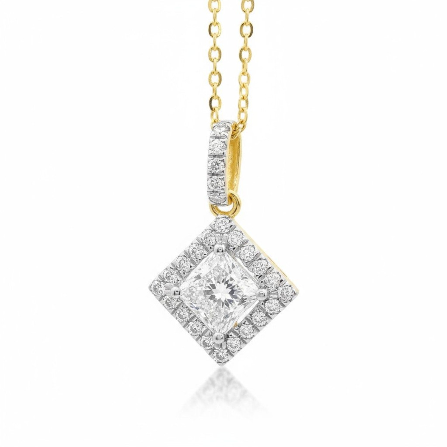 Radiant Halo Pendant – 0.75ct Lab Diamonds, 9ct Yellow Gold | PF23837 – Christies Jewellery NZ- Christies Jewellery Online and Auckland - Free Delivery - Afterpay and Zip the easy way to pay Radiant Halo Pendant – 0.75ct Lab-Grown Diamonds, 9ct Yellow Gold | PF23837 – Christies Jewellery NZ | Free Delivery | Afterpay & Zip Available