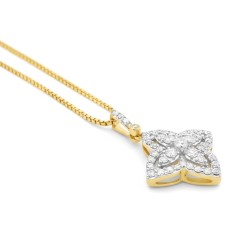 Clover Pendant – 0.40ct Lab-Grown Diamonds in 9ct Yellow Gold| PF24911