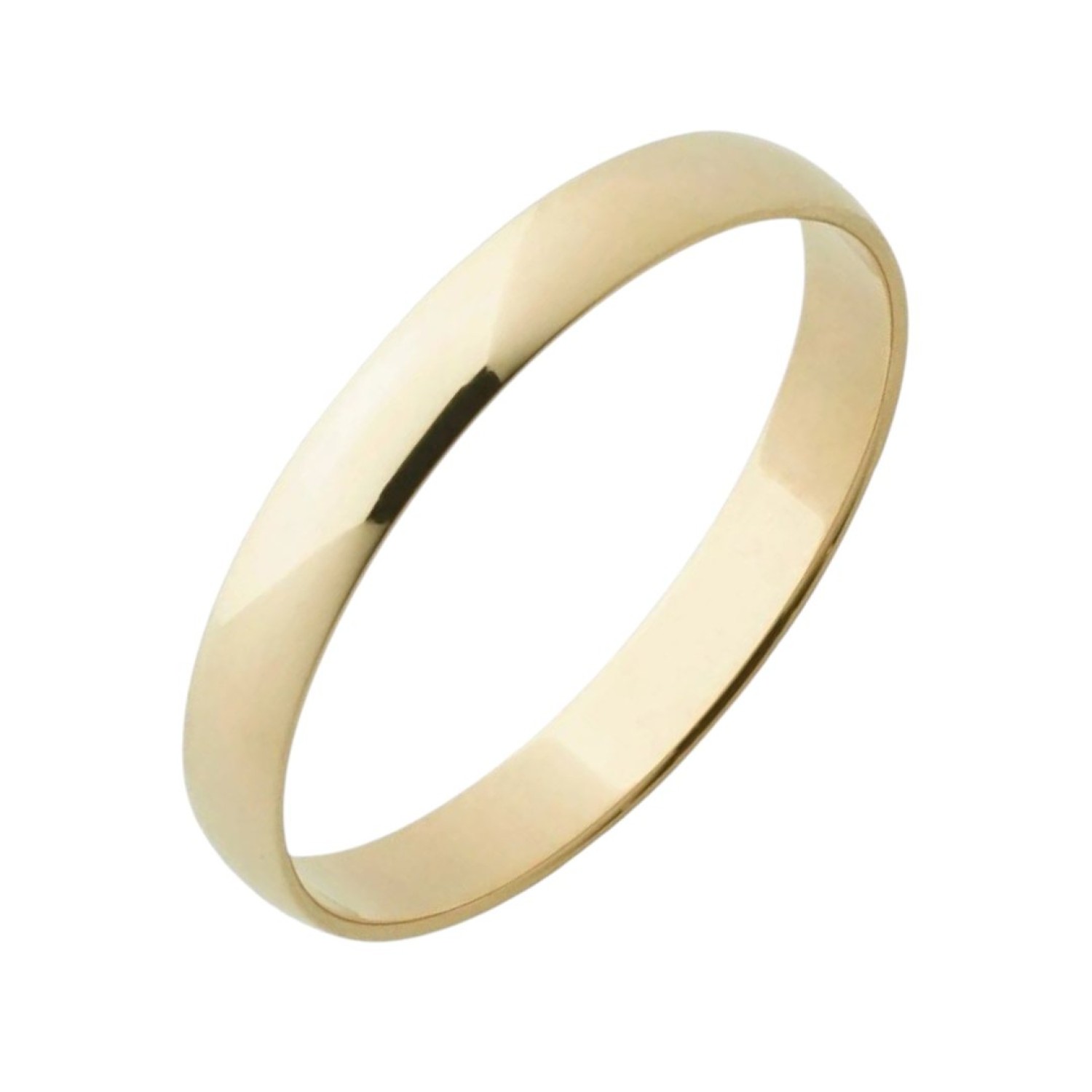 Classic 9ct Gold ring with a smooth, polished surface and a width of 3.5mm, showcasing timeless elegance and sophistication in yellow gold