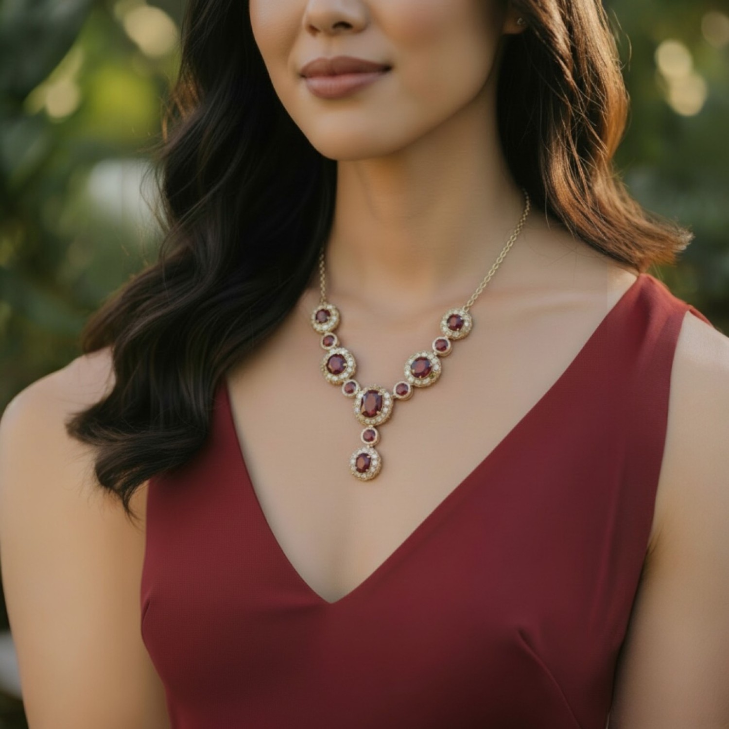 9ct Gold Diamond Charm Necklace with Cabochon Ruby Accents |NT407538Y09RU1| – Christies Jewellery NZ- Christies Jewellery Online and Auckland - Free Delivery - Afterpay and Zip the easy way to pay 9ct Gold Diamond Charm Necklace with Cabochon Ruby Accents |NT407538Y09RU1| by Christies Jewellery