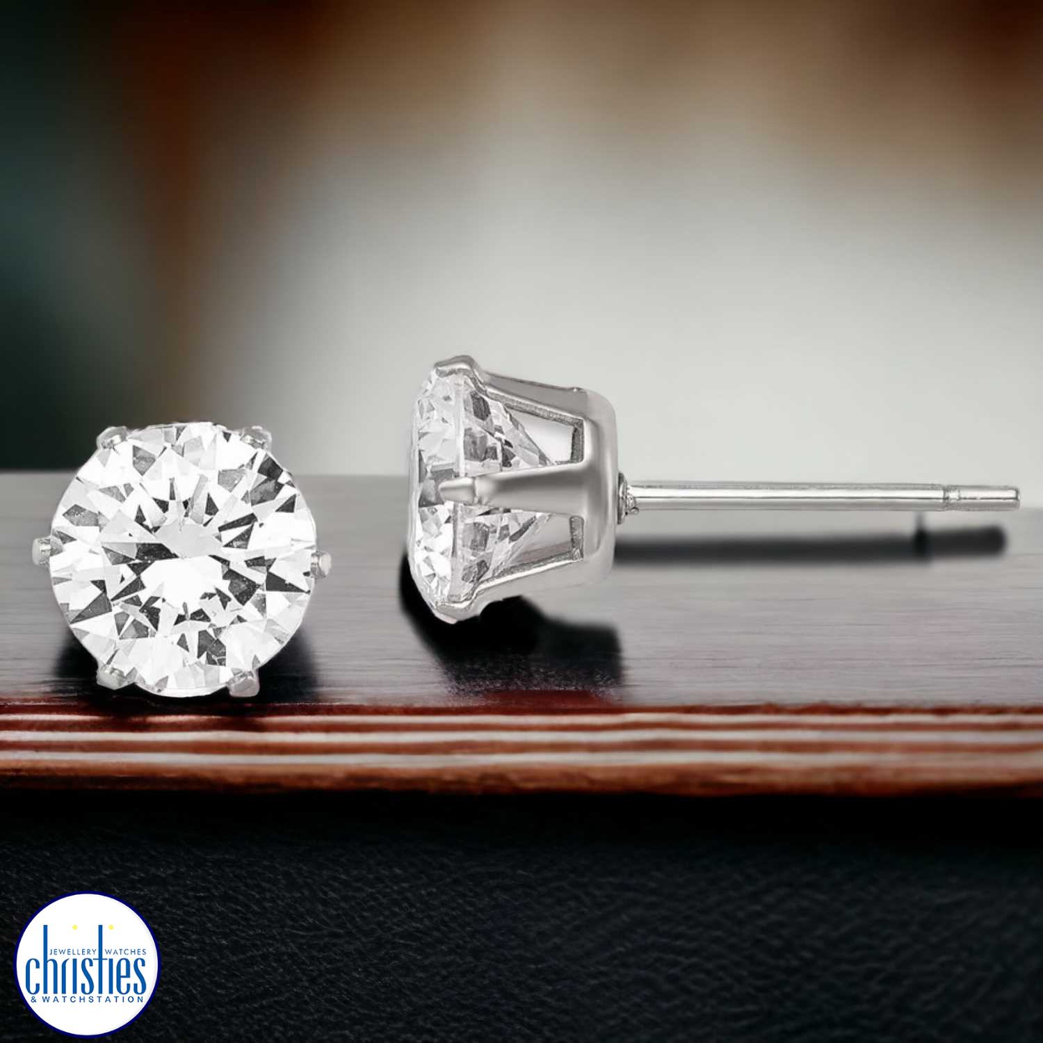 Christies Jewellery - Silver Clear Cubic Zirconia Stud Earrings 5mm Silver Clear Cubic Zirconia Stud Earrings 5mm CZ5mm