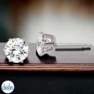 Silver Clear Cubic Zirconia Stud Earrings 5mm Silver Clear Cubic Zirconia Stud Earrings 5mm