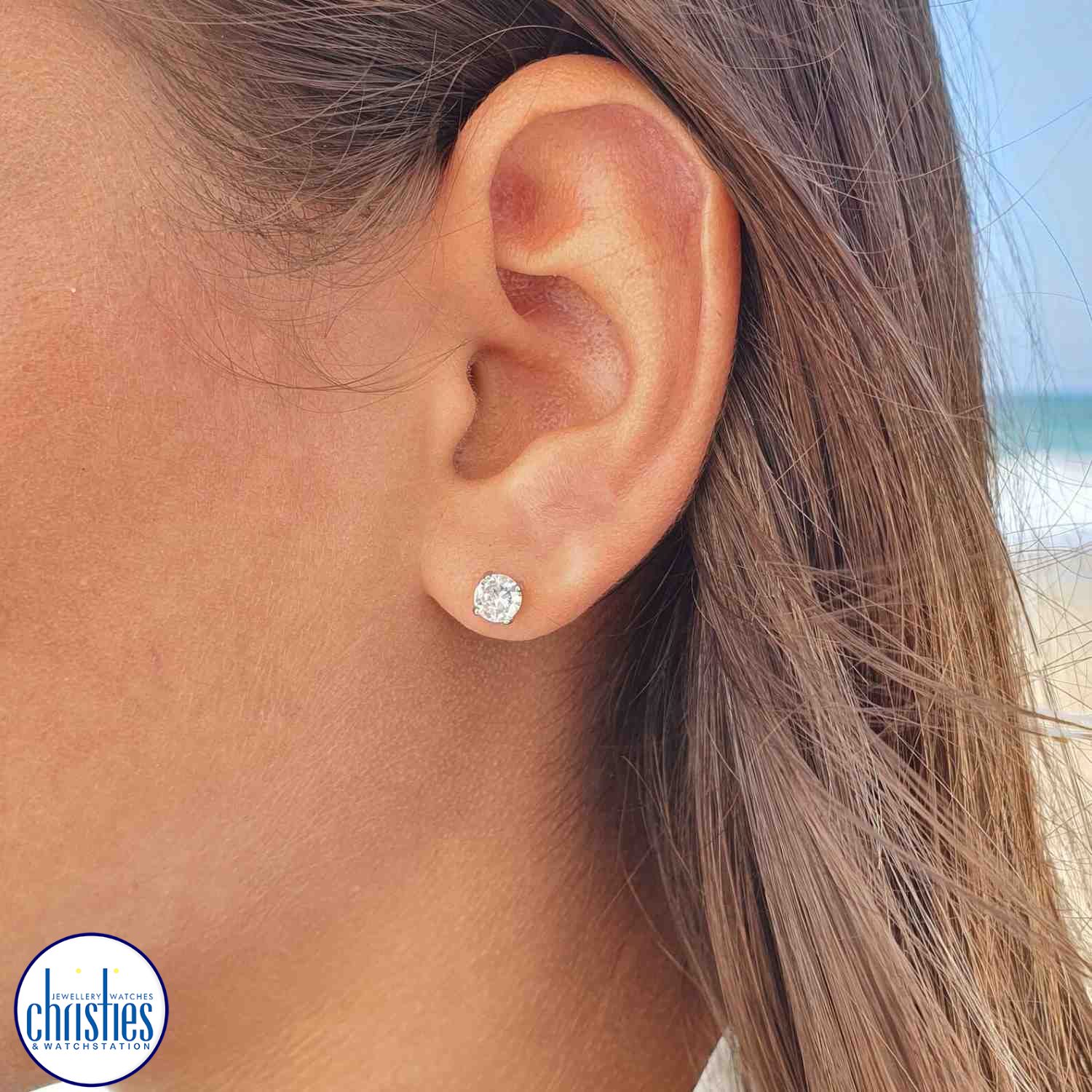 Christies Jewellery - Silver Clear Cubic Zirconia Stud Earrings 5mm Silver Clear Cubic Zirconia Stud Earrings 5mm CZ5mm
