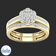 9ct Yellow Gold Diamond Bridal Ring Set 0.25ct TDW  RB14559