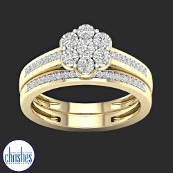 9ct Yellow Gold Diamond Bridal Ring Set 0.25ct TDW RB14559 9ct Yellow Gold Diamond Bridal Ring Set 0.25ct TDW RB14559