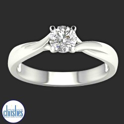 9ct White Gold  Diamond Solitaire Ring 0.50ct RS1379