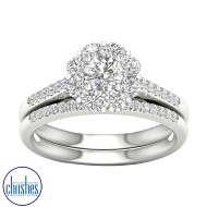 18ct White Gold Diamond Bridal Set 1.00ct TDW MSD0354