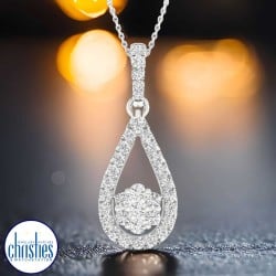 18ct White Gold Diamond Set Pendant 0.40ct TDW 