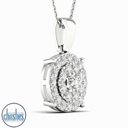 18ct White Gold Diamond Set Pendant 0.50ct TDW PF12839