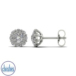 18ct White Gold Diamond Stud Earrings 1.00ct TDW EF18768