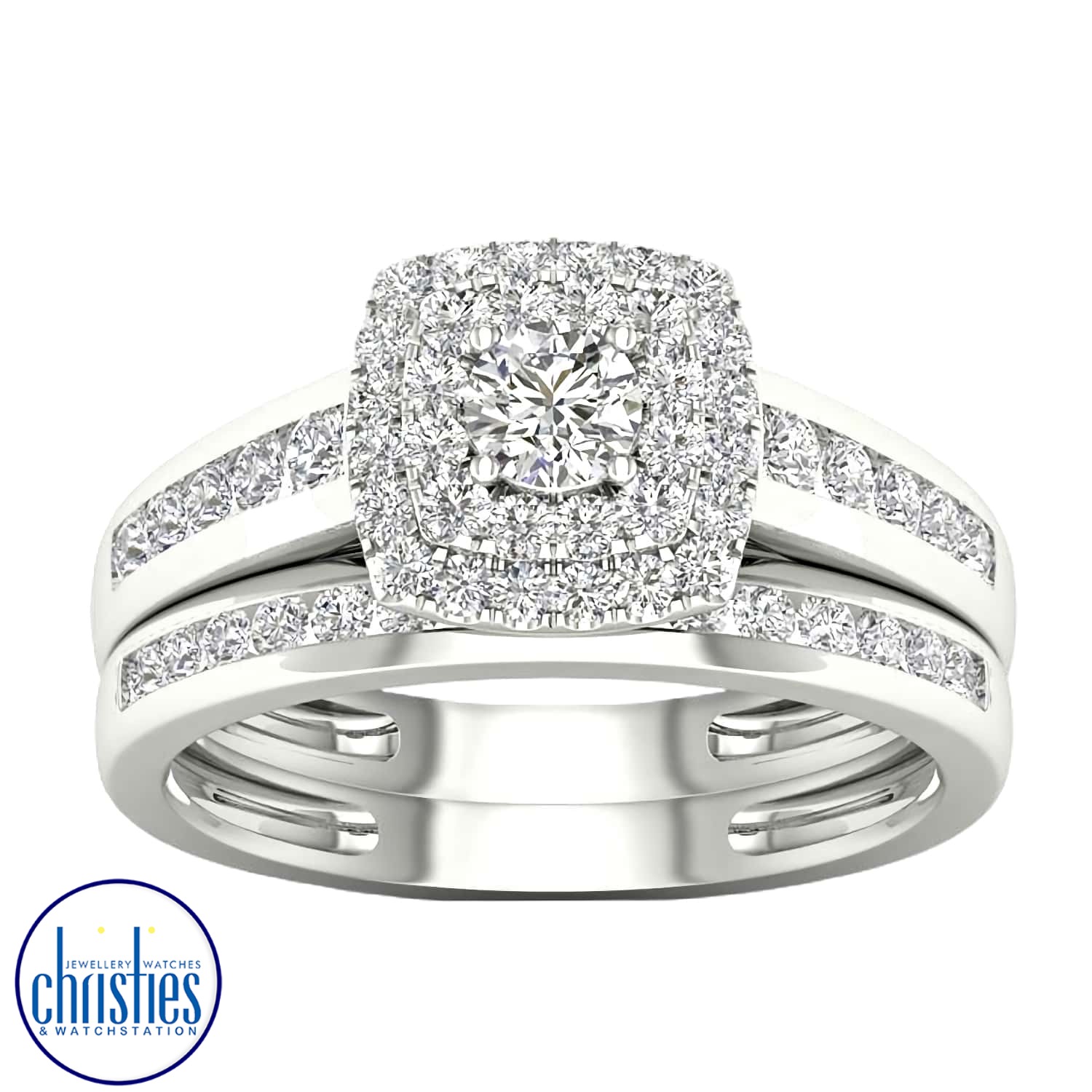 18ct White Gold Diamond Wedding Set 0.75ct TDW RB14534.  Affordable Engagement Rings Nz $3,995.00