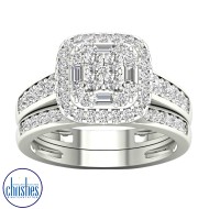18ct White Gold Diamond Wedding Set 1.00ct TDW RB15838