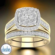 18ct Yellow Gold Diamond Bridal Set 1.00ct TDW RB21555