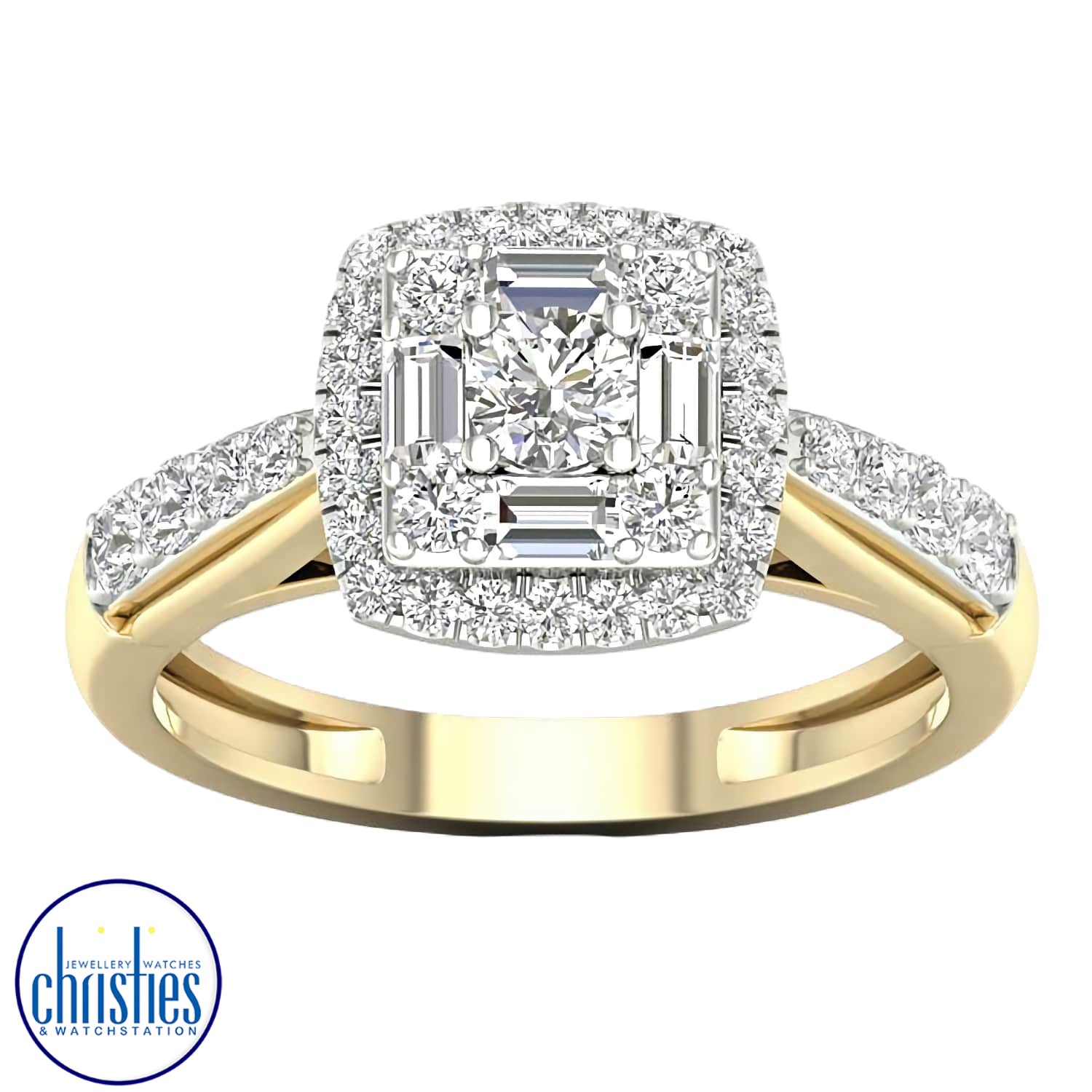 18ct Yellow Gold Diamond Engagement Ring 0.83ct TDW RB15710EG.  Affordable Engagement Rings Nz $3,650.00