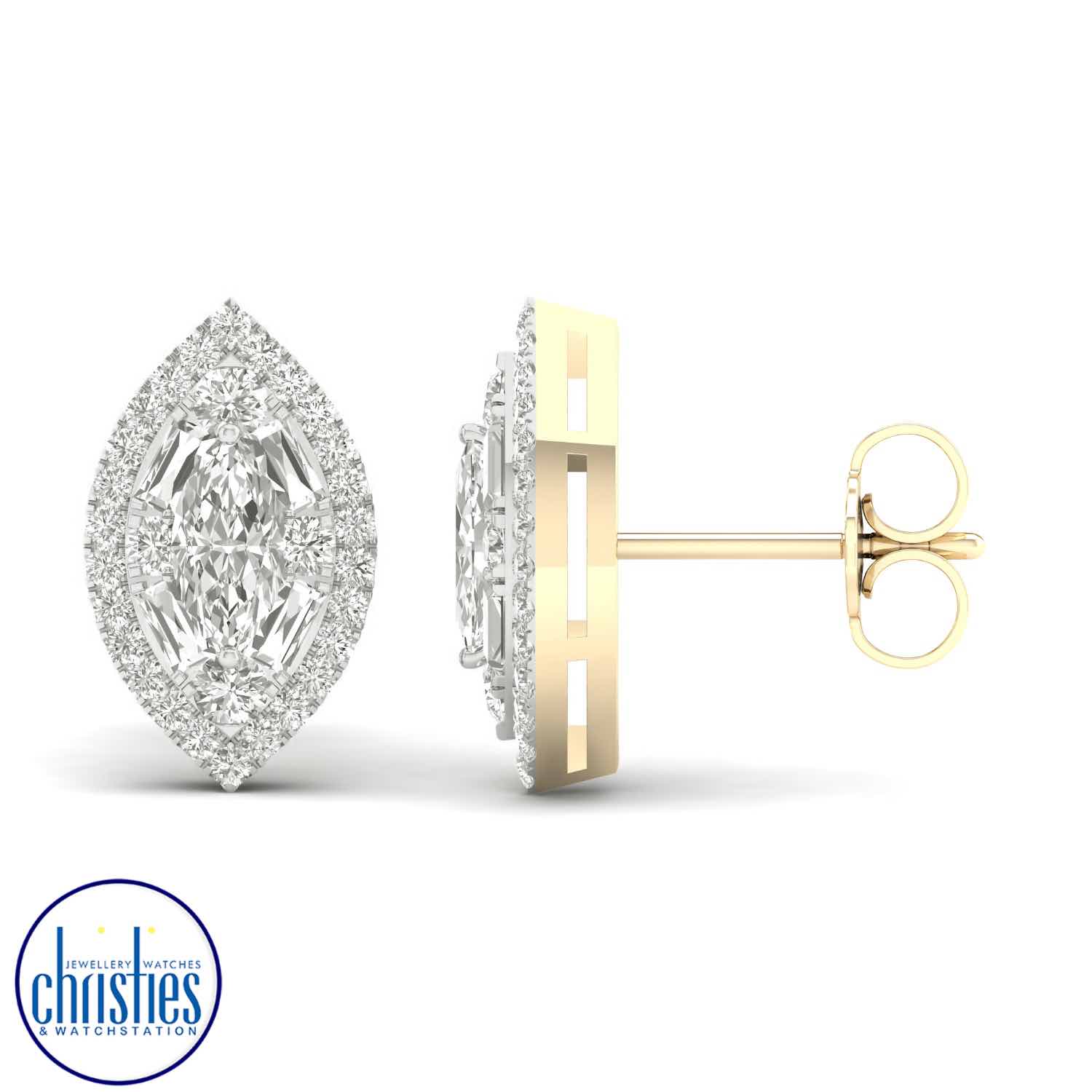 18ct Yellow Gold Diamond Stud Earrings 0.50ct TDW EF19288/18KY chunky gold necklace nz 18ct Yellow Gold Diamond Stud Earrings 0.50ct TDW solitaire diamond necklace nz