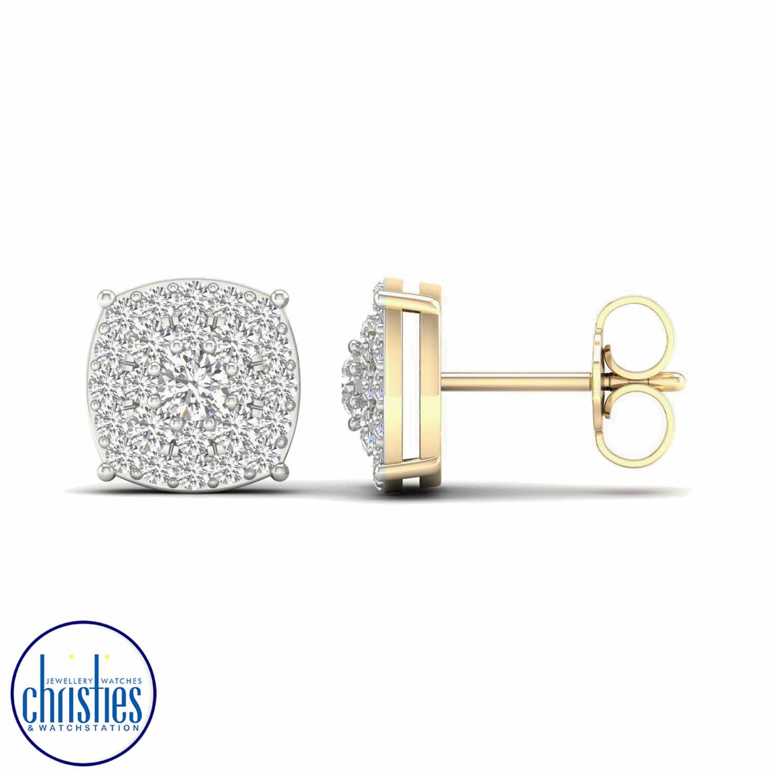 18ct Yellow Gold Diamond Stud Earrings 1.00ct TDW EF21224 PLU23425 diamond hoop earrings nz afterpay 18ct Yellow Gold Diamond Stud Earrings 1.00ct TDW EF21224. Affordable diamond earrings nz $395.00