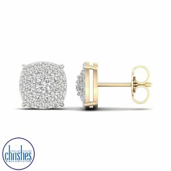 18ct Yellow Gold Diamond Stud Earrings 1.00ct TDW EF21224
