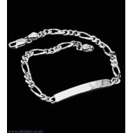 20624 Sterling Silver ID Figaro Light Bracelet 20624 Sterling Silver ID Figaro Light Bracelet
