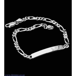 20624 Sterling Silver ID Figaro Light Bracelet