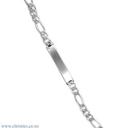 20627 Sterling Silver ID Figaro Medium Bracelet